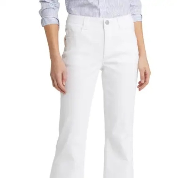 Wit & Wisdom 'Ab'Solution Frayed High Waist Ankle Flare Jeans NWT Optic White - Picture 2 of 9